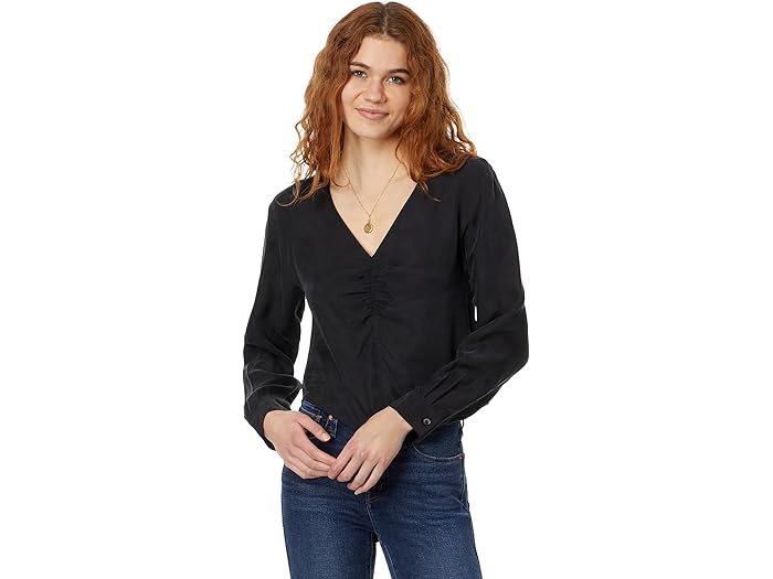 Brushed Ruched-Front Top - Image 1