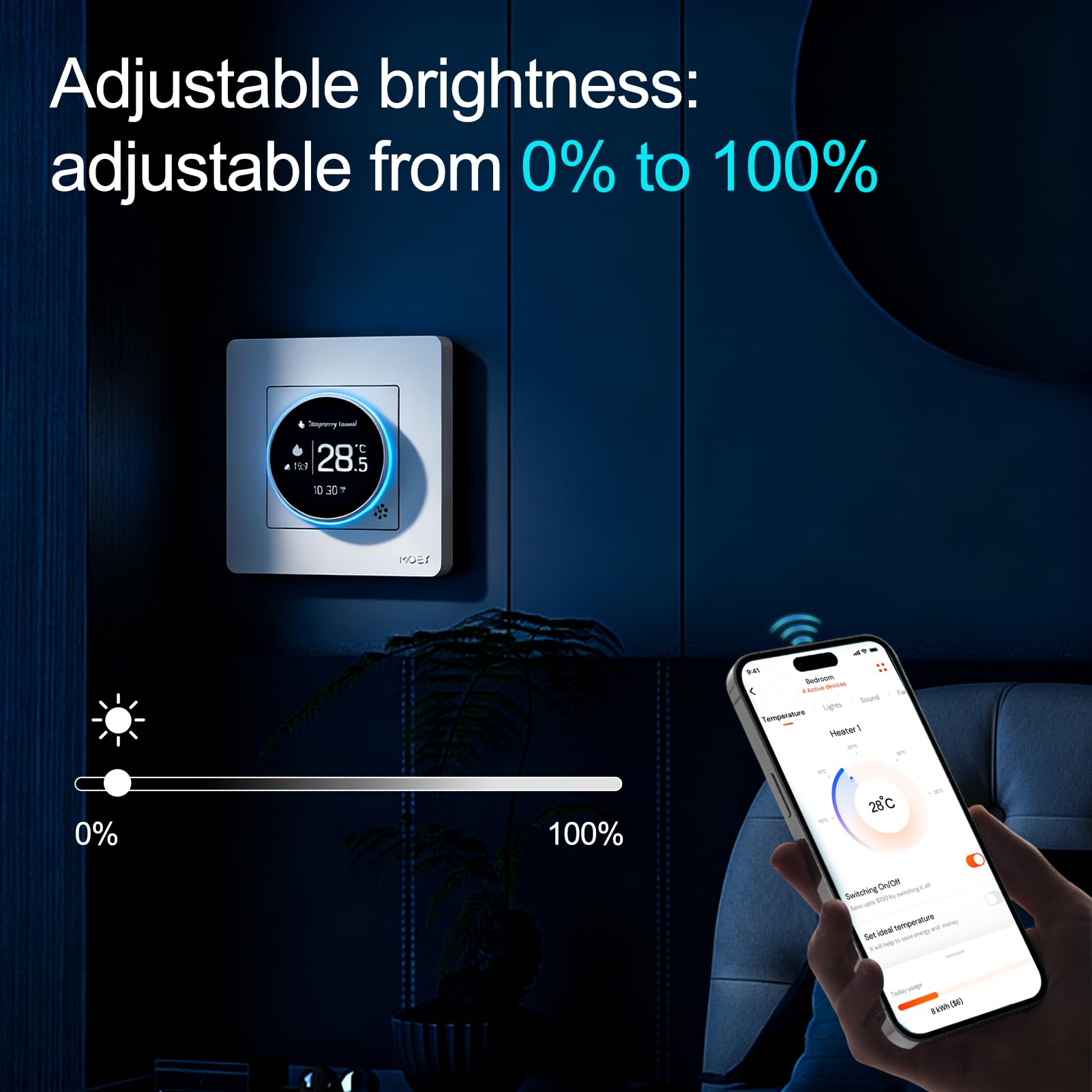 Smart Thermostat für Tuya, für Zigbee Fußbodenheizung Temperaturregler für Boiler, App Fernbedienung, einstellbar (GA-Weiß)