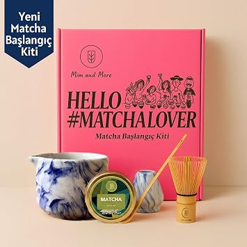 Matcha Starter Pack - Chawan, Bambu Whisk, Chasen, Chasaku, SafMatcha 25 Gr Matcha Başlangıç Seti