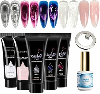 Gel Builder for Nails Kit Long Lasting 5 Colors Fingernail | Building Gel Coat Glue Set for Home Salon Professionals Enthusiasts Women Girls Girlfriend