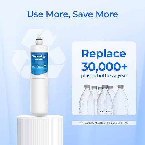 Miniatura 6 de Waterdrop FQK1R, GXULQR - Filtro de repuesto para debajo del fregadero, certificado NSFANSI 42 372, repuesto para cabezal hexagonal GE SmartWater