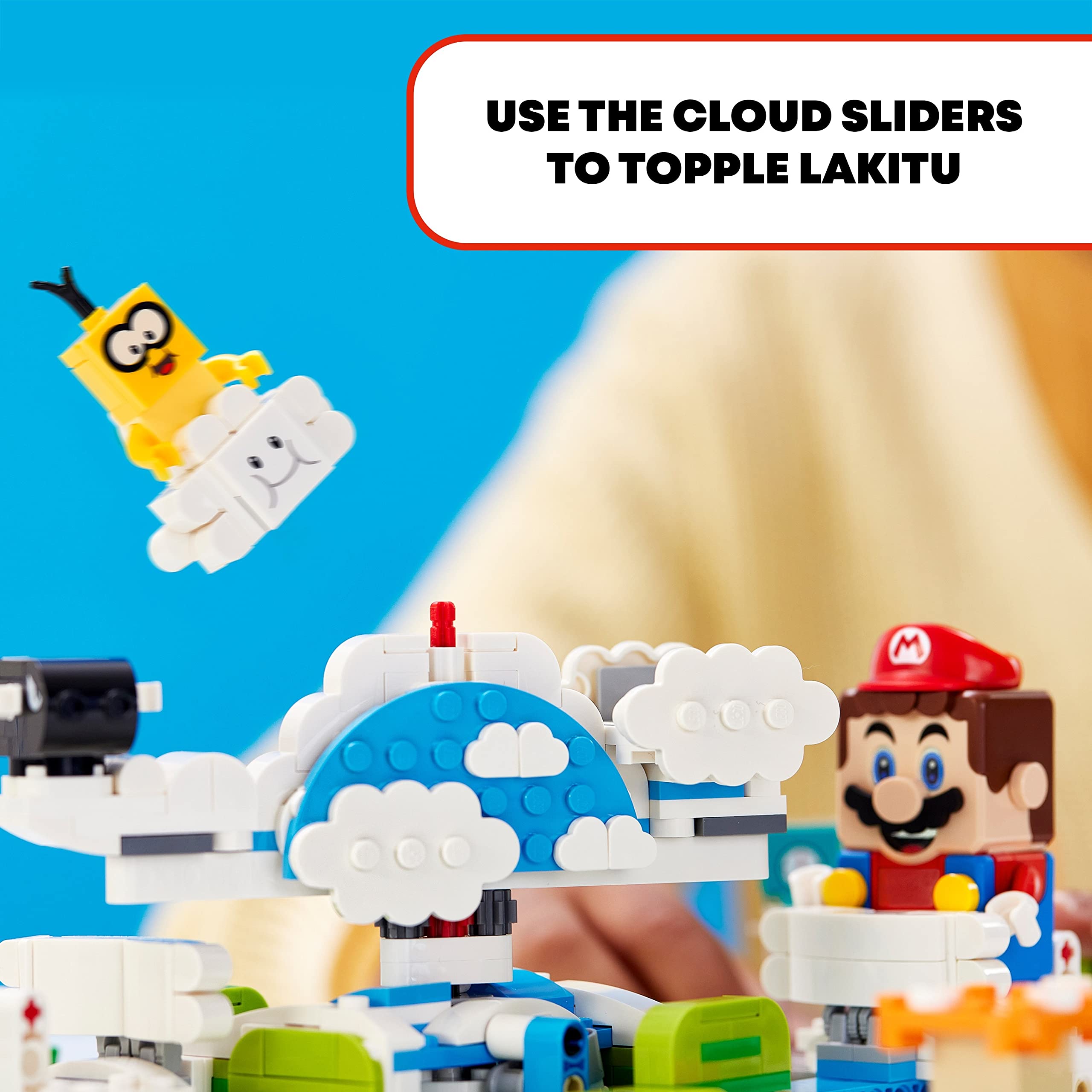 LEGO Super Mario 71389 Podniebny świat Lakitu — zestaw dodatkowy | Kolekcjonerska zabawka dla dzieci (484 elementy)