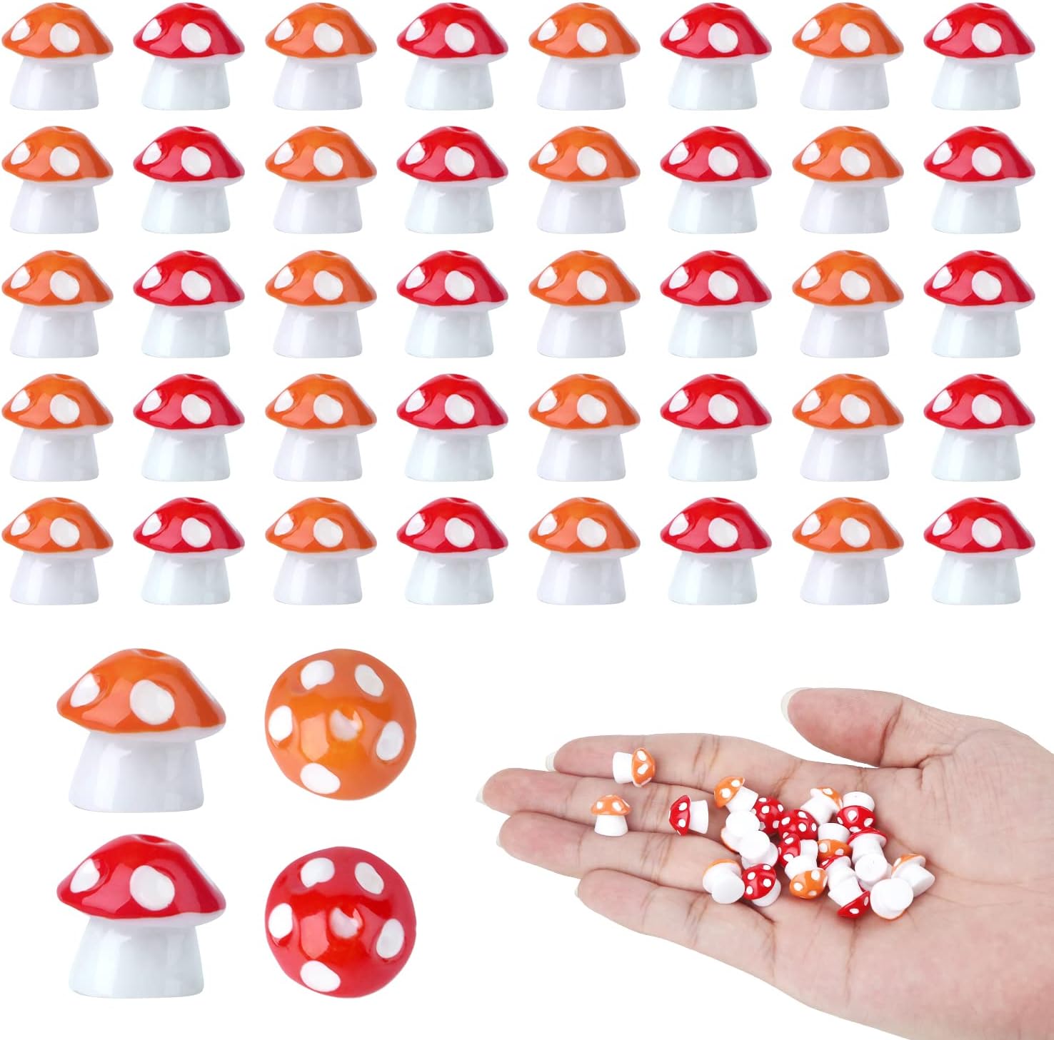 Savita 60 Pcs Mini Champignons en Résine Colorés - Miniatures pour