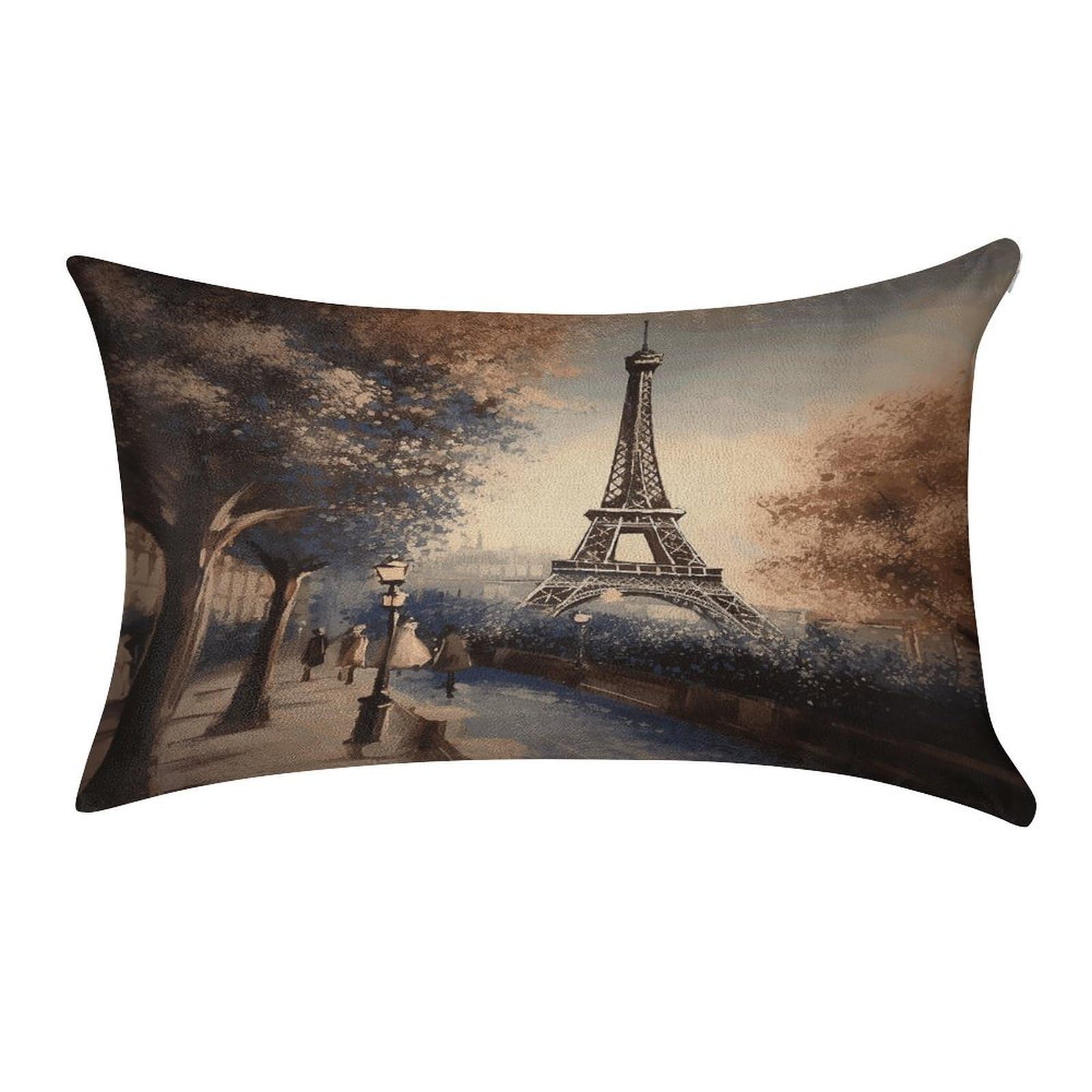 VstaDank Romantic Paris Eiffel Tower Throw Pillow Cover 12"×20" Ultra Soft Pillowcase Cozy Lumbar Pillow Shell Gold Velvet Exquisite Decorative Cushion Sham Protector for Couch Sofa Bedroom
