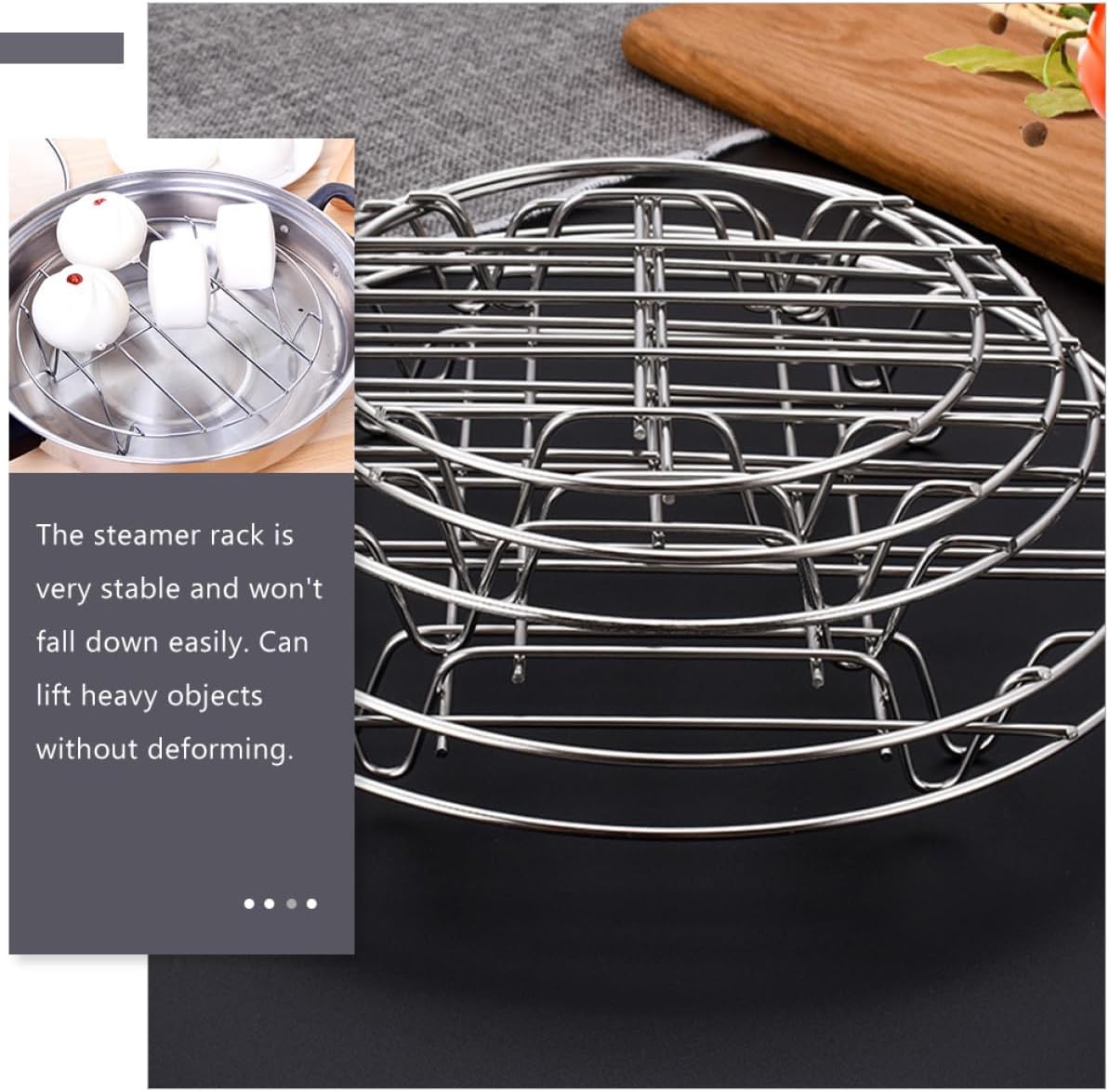 MAGICLULU 1Set Steaming and Cooling Rack Multi Functional Cooking Rack for Even Steaming Baking and Cooling Includes for Versatile Kitchen Use