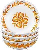 Vista 8 de Le Cadeaux Juego de 4 cuencos de melamina para cereales de 7.5 pulgadas, color azul marroquí