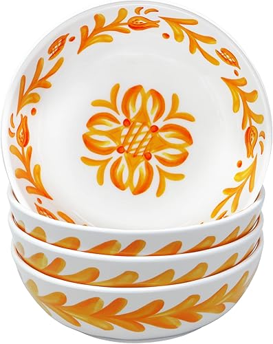 Miniatura 8 de Le Cadeaux Juego de 4 cuencos de melamina para cereales de 7.5 pulgadas, color azul marroquí