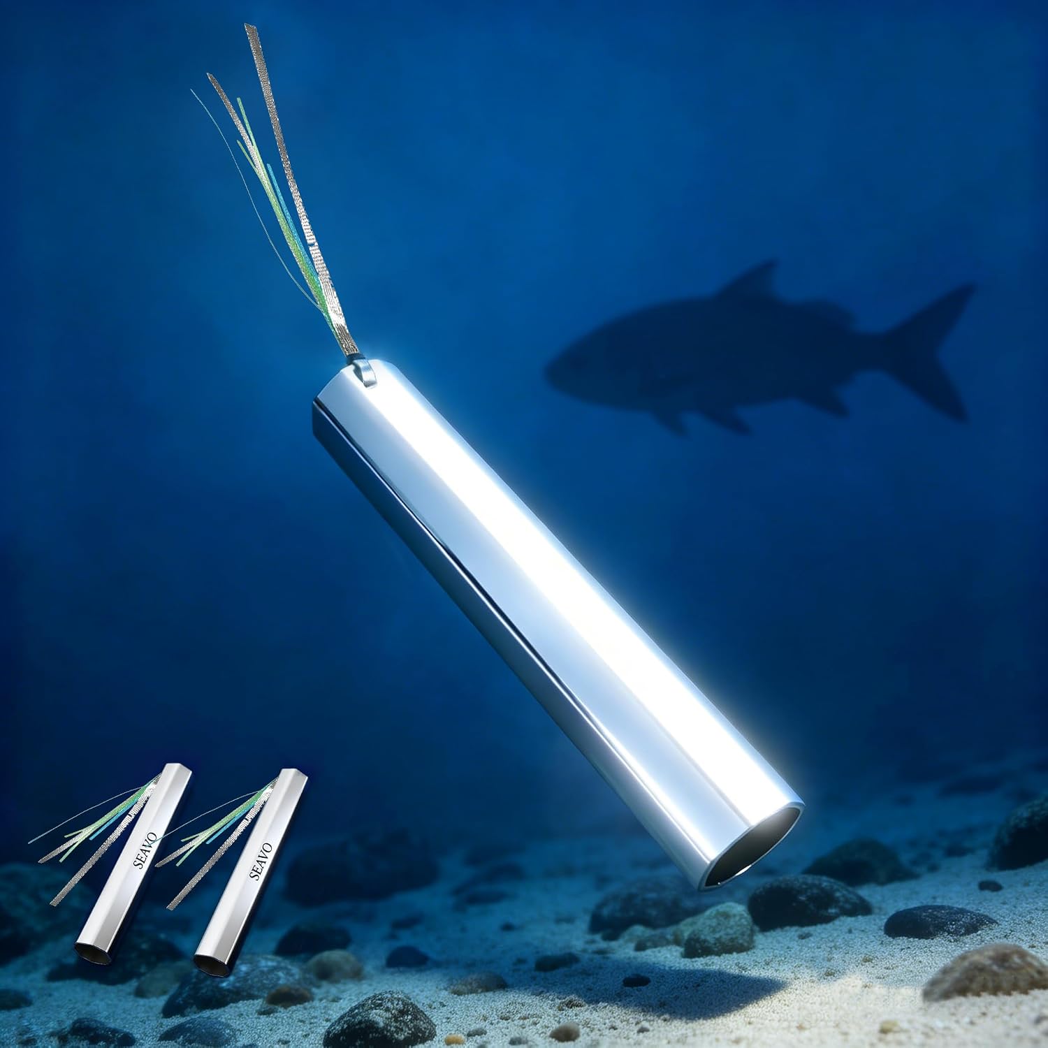 Spearfishing Flasher – Pack of 2 Throw Flashers with Tails, 360° Reflective Trolling Spearfish Flasher Lures for Saltwater, Snapper, Mackerel, Mahi, Kokanee