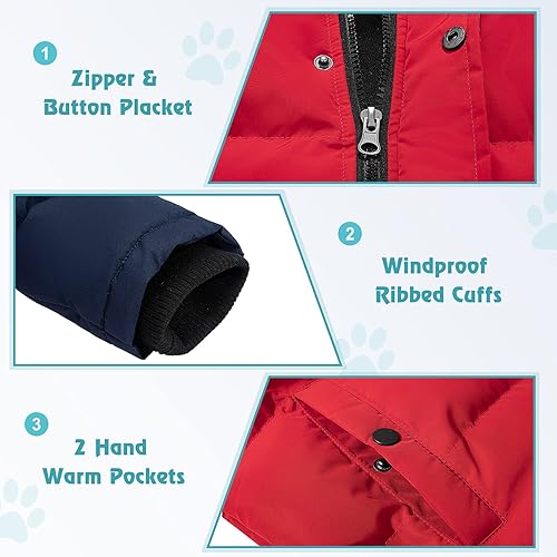 Miniatura 6 de FARVALUE Abrigo de invierno resistente al agua para niños chaqueta acolchada cálida con capucha parka gruesa para niños