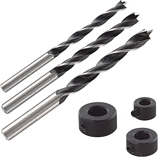 wolfcraft Wood Twist Drill Bit Set 6 Pcs. I 2730000 I Set for Restricted-Depth Drilling for Wood Joints