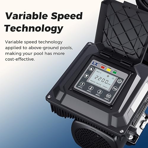 Miniatura 6 de Bomba de piscina de velocidad variable sobre el suelo 1HP, 115 V Energy Star Bomba de piscina sobre el suelo con cesta de filtro, 5230 GPH, bajo