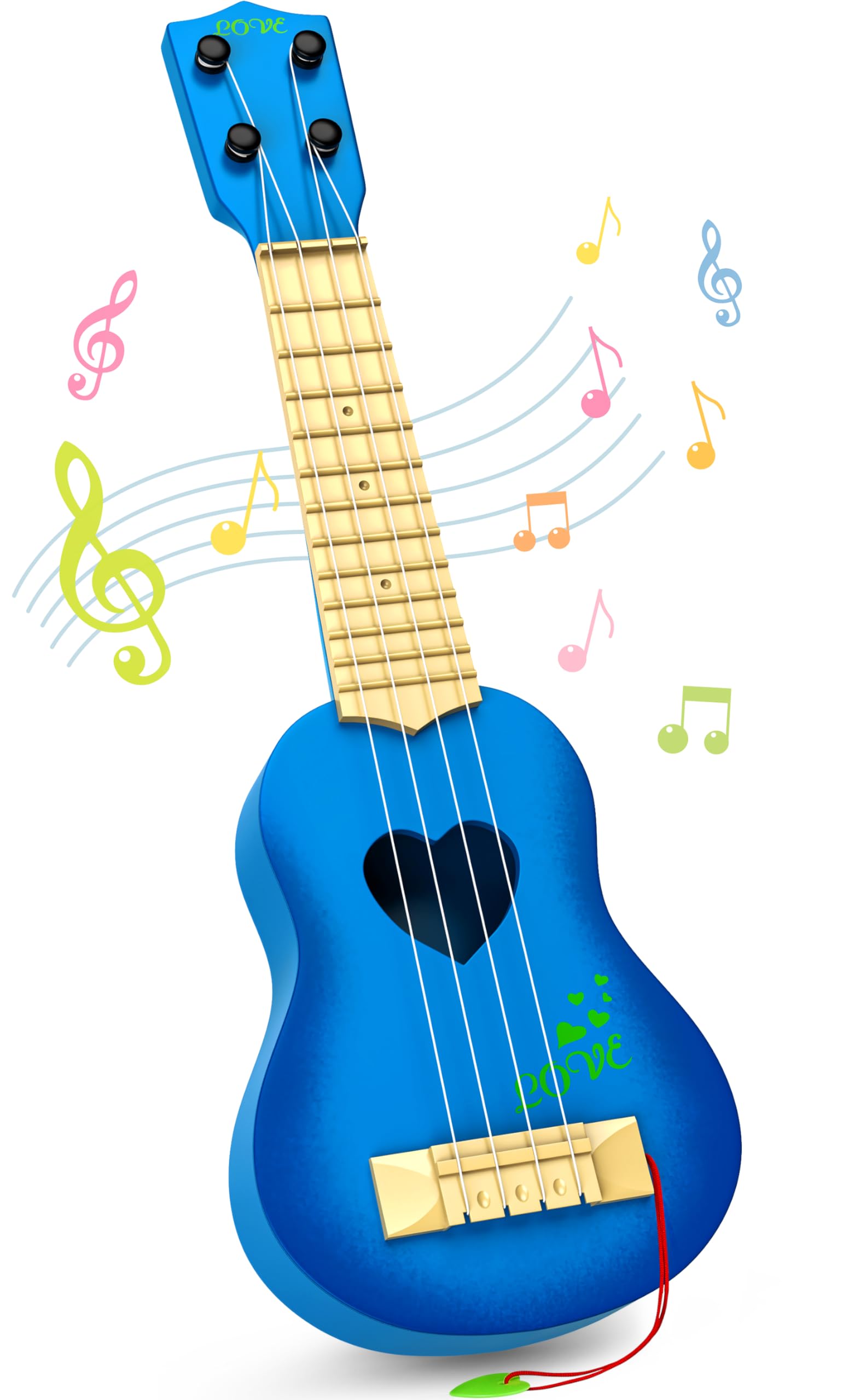 Ukulele Giocattolo Per Bambini 3+ Anni - Strumento Musicale Portatile In PP - Regalo Compleanno - Foto 8