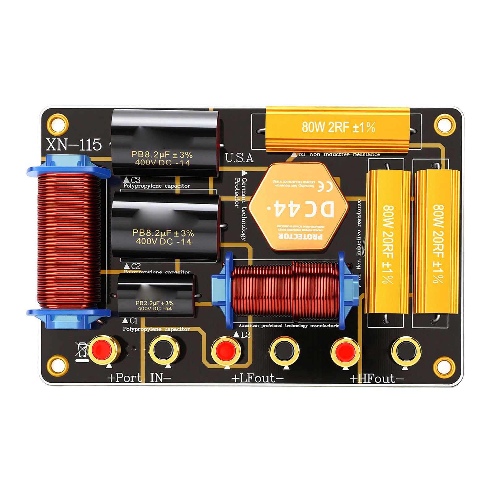 Crossover per Altoparlanti a Due Vie Ad Alta Potenza con Design Resistente Al Calore per Altoparlanti Doppi da 10-12 Pollici, Divisore di Frequenza da 550 W per Professionale, Ideale per i