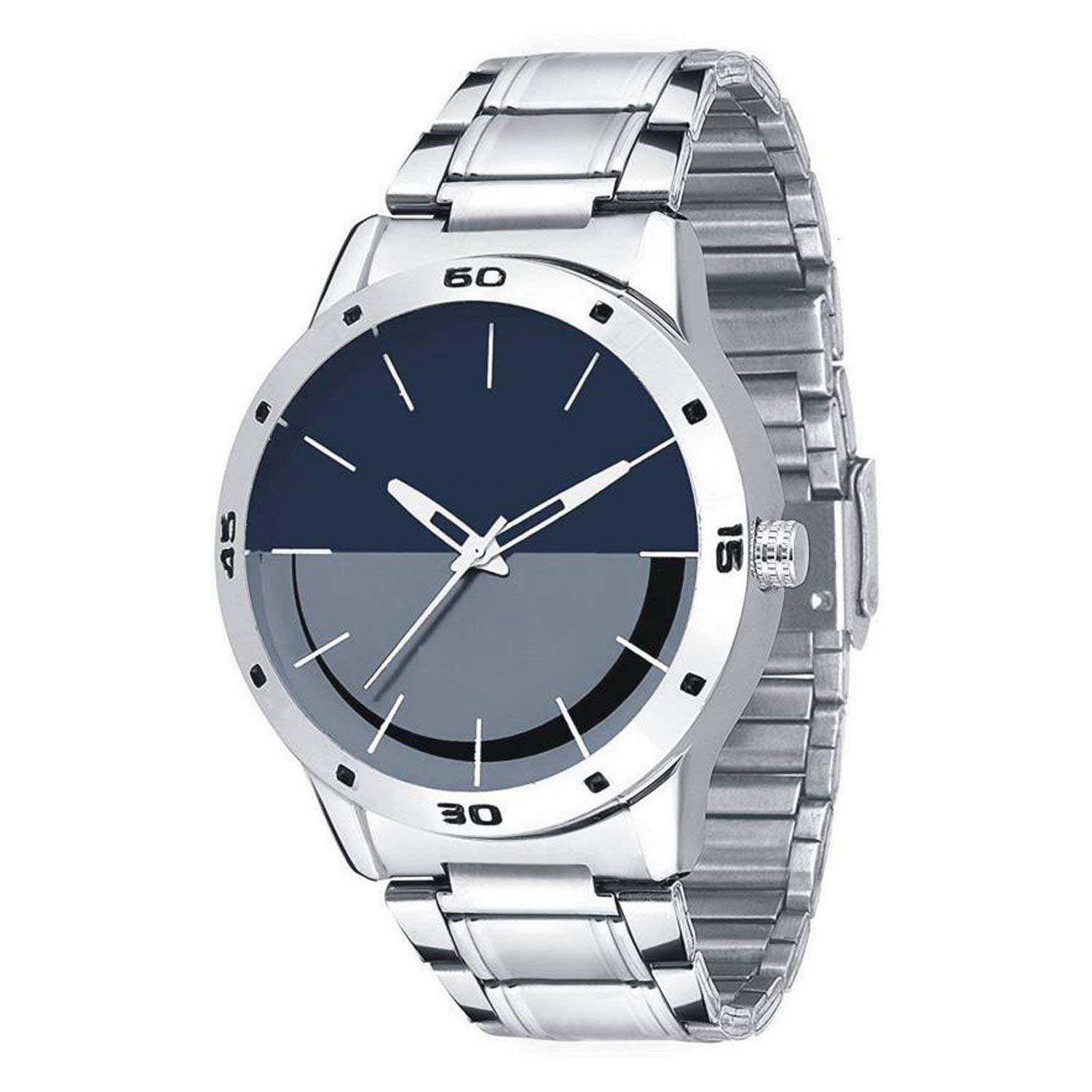 Watch City Watch for Men Stainless Steel Chain Strap Black Dial Casual | Gift for Boy Friends and Brother (Silver) (B07LCD2GB1) Amazon Price History, Amazon Price Tracker