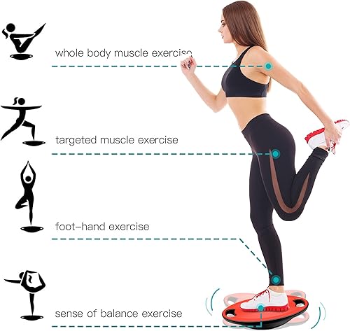 Miniatura 6 de EVERYMILE Wobble Balance Board, Exercise Balance Stability Trainer Portable Balance Board with Handle for Workout Core Trainer Physical Therapy &