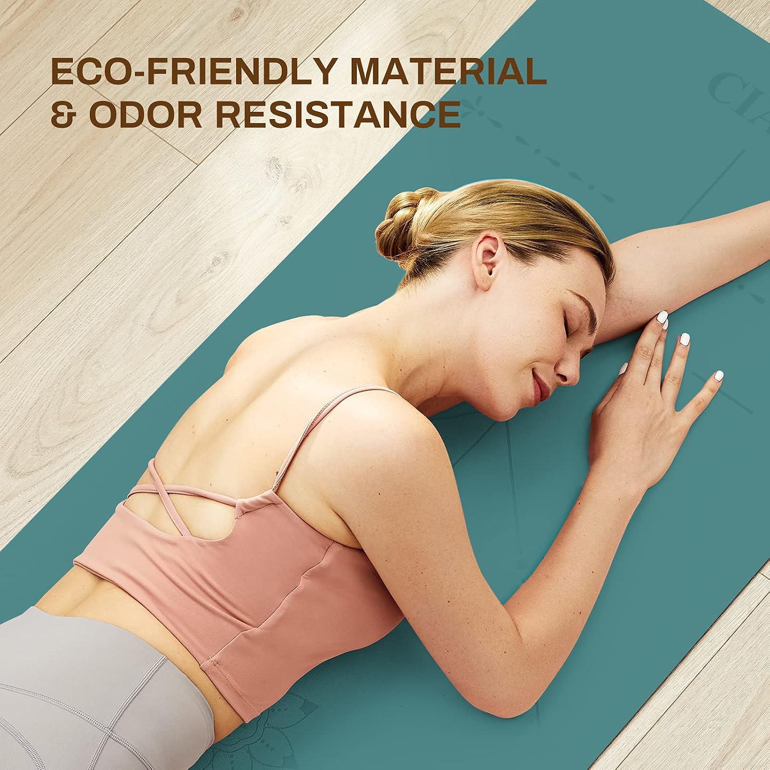 Ciays Yoga Mat High Density Exercise Mat Eco-Friendly TPE Workout Mat Non-Slip Anti-Tear Avoiding Pain in Yoga, Pilates & Floor Exercises for Men & Women, Black, Purple, Grey, 72"L x 24"W x 1/4''