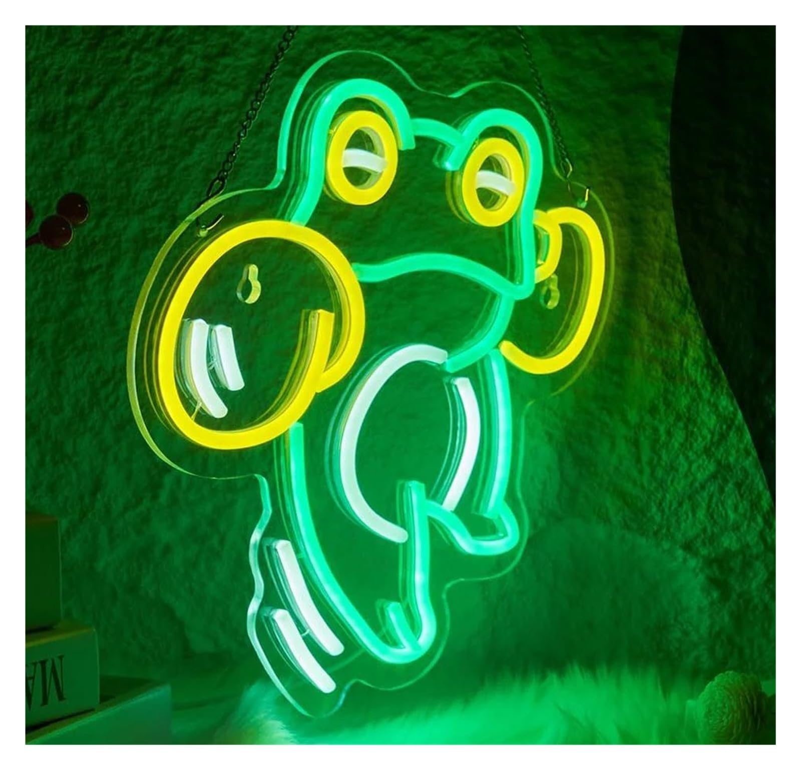 SHOUXI Sign Lamp Boxing Frog Neon, Adjustable Brightness, Suitable for Sports Space and Personalized Space 31.9x32.9cm