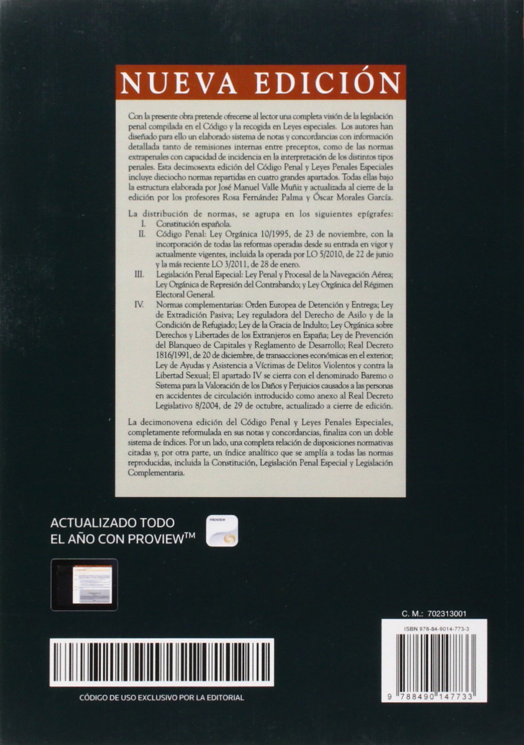 Código Penal (Papel + e-book) - y Leyes Penales Especiales: 2 (Código Básico)