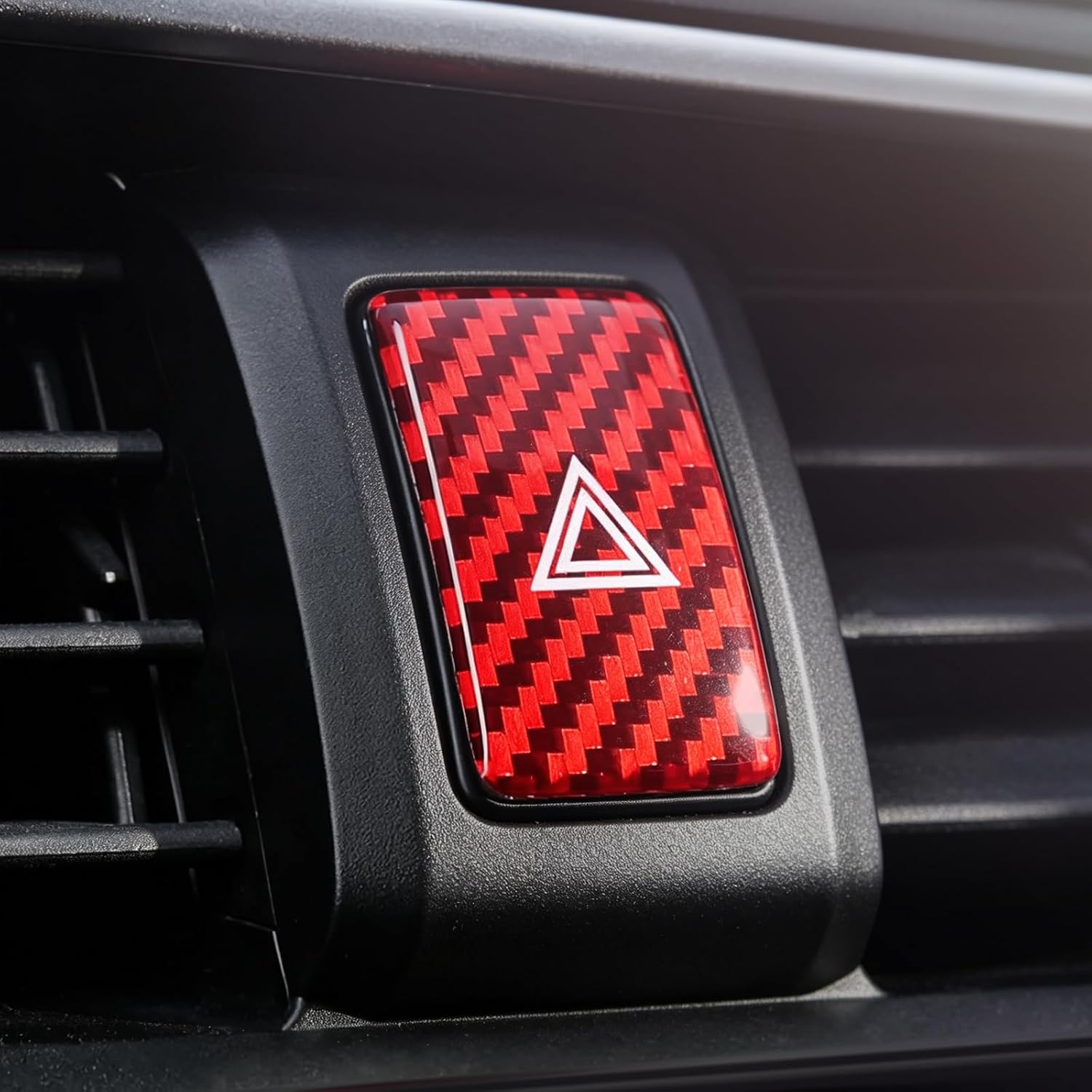 BETTERHUMZ Warning Lights Button Sticker Carbon Fiber Red