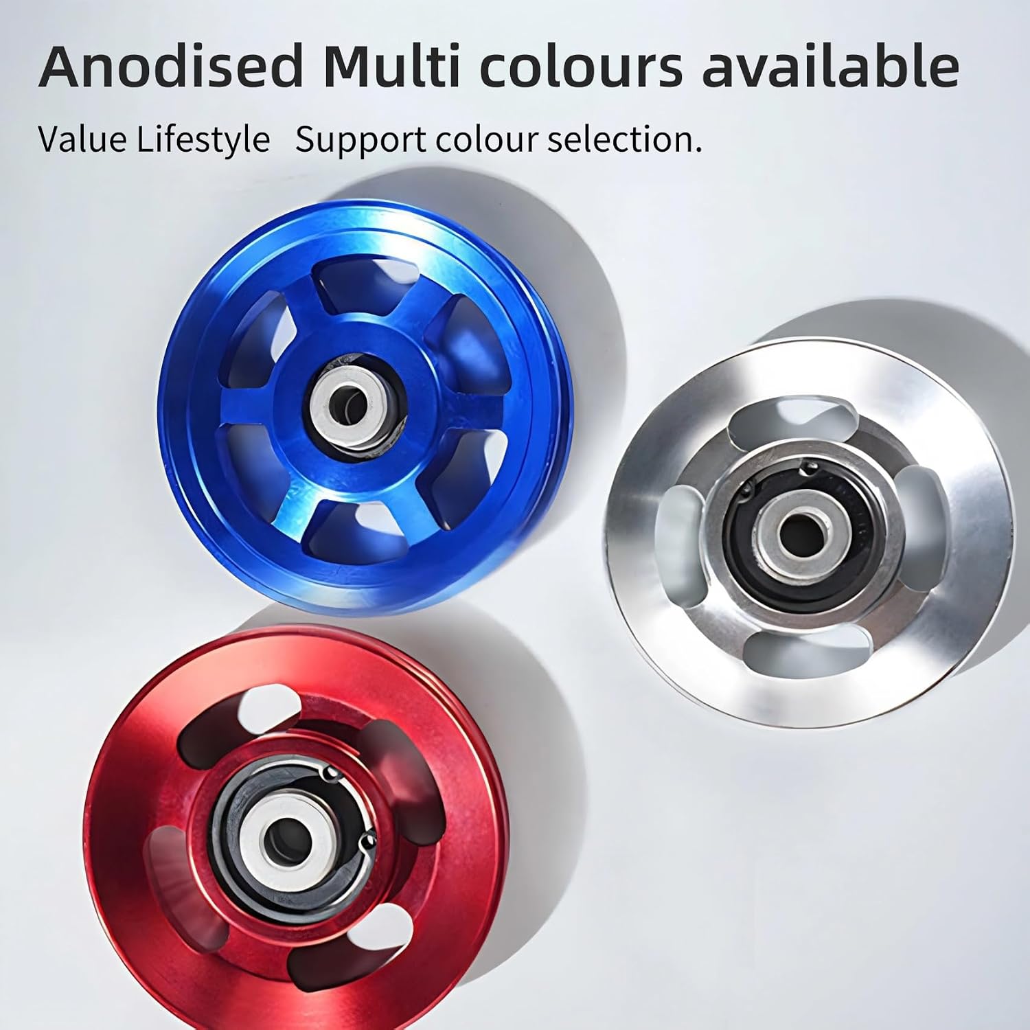 Aluminum Pulley for Home Gym, Load Capacity Sealed Bearing Pulley System, Quiet & Smooth Replacement Gym Pulley Wheel for Cable Machine, LAT Pulldown, Weight Equipment (6, Silver, 114-115mm)