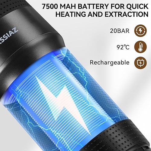 Miniatura 4 de Máquinas de café expreso portátiles, cafetera eléctrica con autocalentamiento, USB-C y cargador de automóvil, mini cafetera de 20 bar con cápsula NS