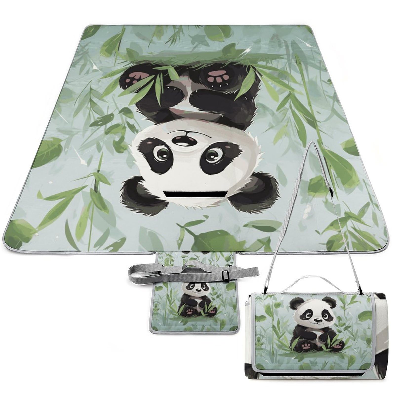 Outdoor Picnic Blankets Waterproof Quick Drying Extra Large Beach Blanket Panda Picnic Mat for Park Beach Campin