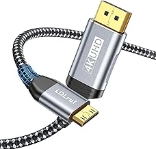 LDLrui DisplayPort zu Mini HDMI Kabel 0,45m [Biegefest, Hochgeschwindigkeits] Unterstützt 4K@60Hz, 2K@120Hz, 1080P@240Hz Ideal für Desktop, Laptop, Portable Monitor, Grafikkarten, Mini PC