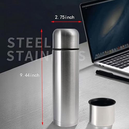 Miniatura 4 de Botella térmica de acero inoxidable para bebidas calientes y frías, taza de café de viaje con taza de agua, vaso aislado al vacío de 17 oz16.9 fl oz