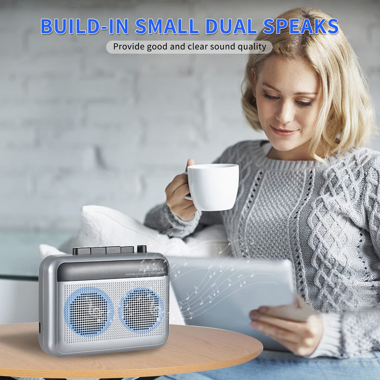 Amazon.com: Portable Cassette Player Recorder with Bluetooth