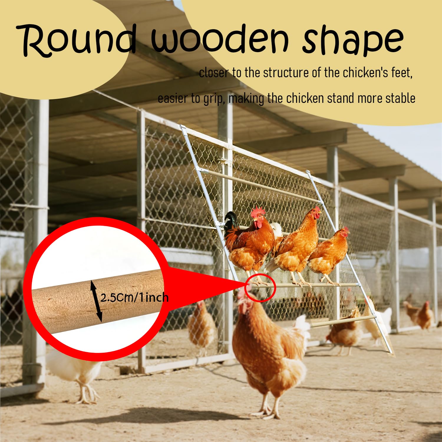 Escalera de asiento para gallinas de madera, escalera para gallinas, para gallinas, para 6 – 10 gallinas, 130 x 100 x 2,5 cm, madera natural (4 niveles, escalera de gallinas)