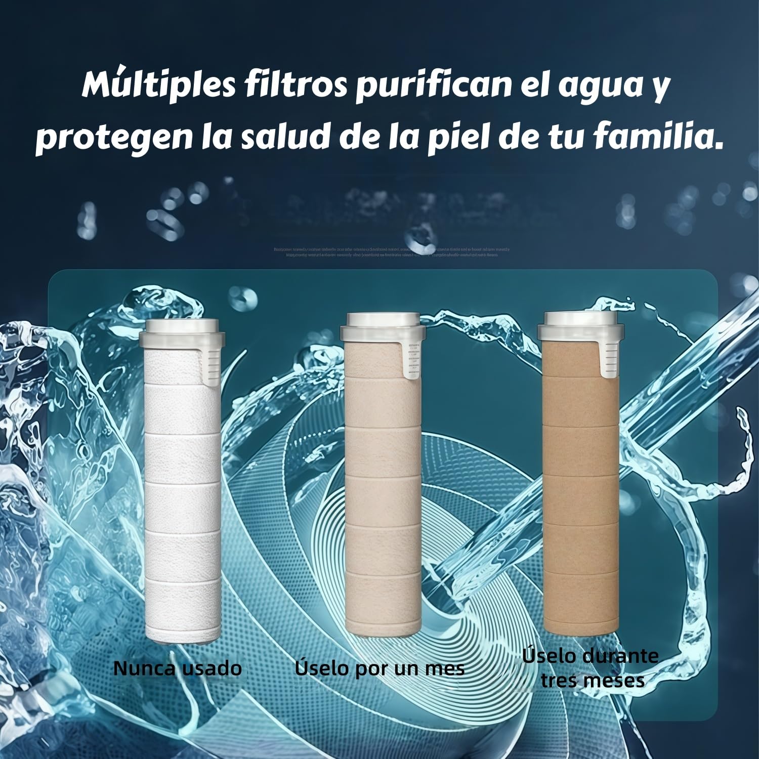 Oasis Shower Head with Filter Alcachofa De Ducha Con Filtro Alta Presión Tres Modos Ahorro De Agua Instalación Fácil Para Baño Diario (1 Piece) — view 5