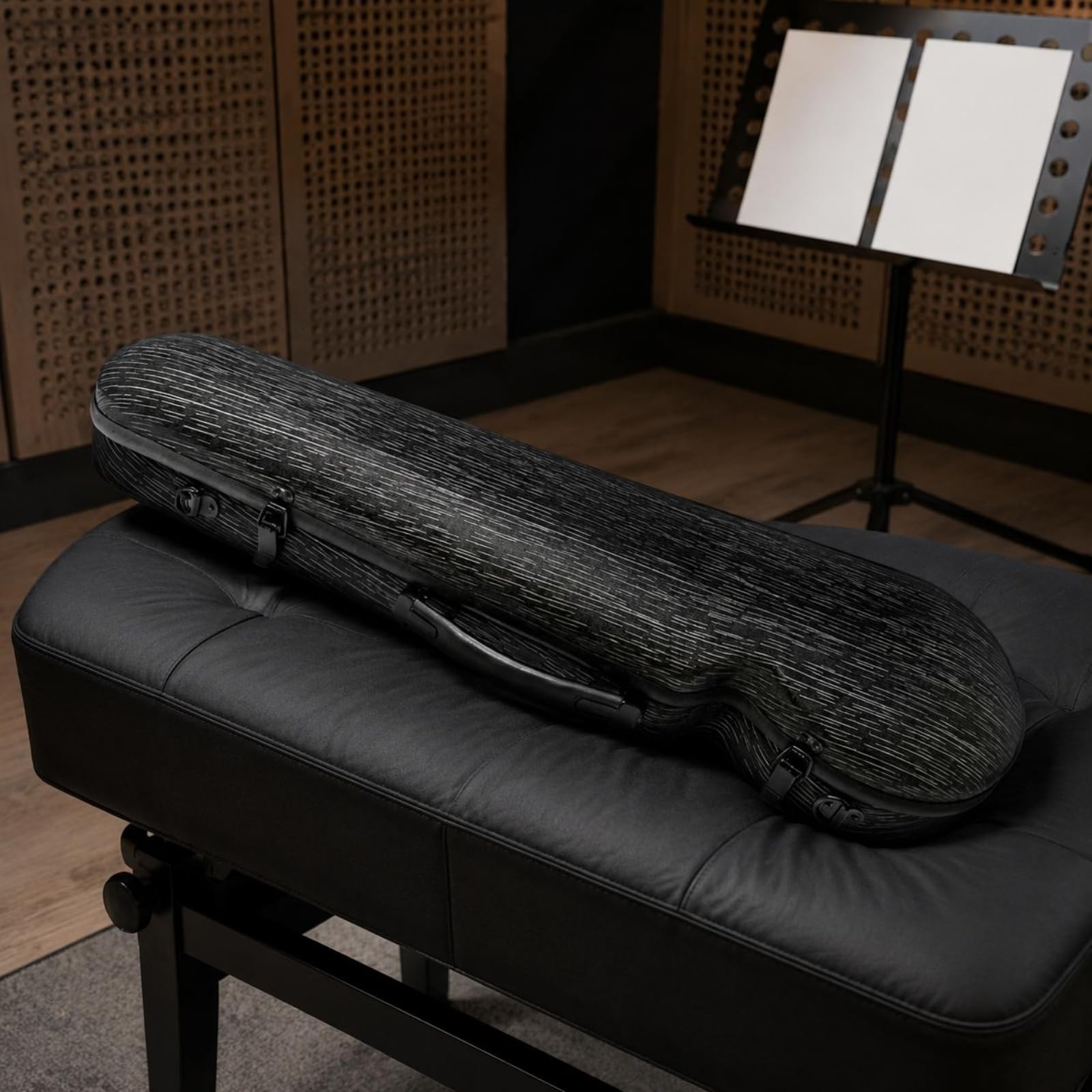 Custodia Violino Custodia Astuccio Valigia Rigida con Scocca Stampata in Composito Fibra di Carbonio per Protezione, style to 5, 4/4