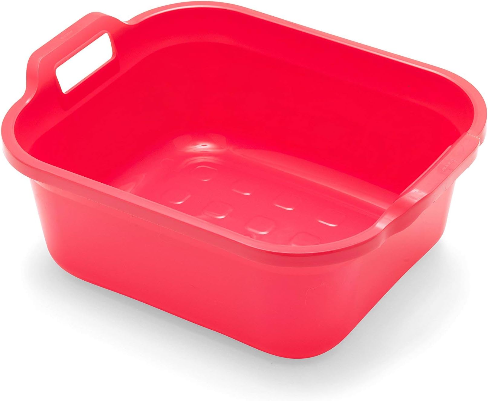 Addis Rectangular Washing Up Bowl with Handles, Plastic, pomegranate Red, 39 x 32 x 14 cm