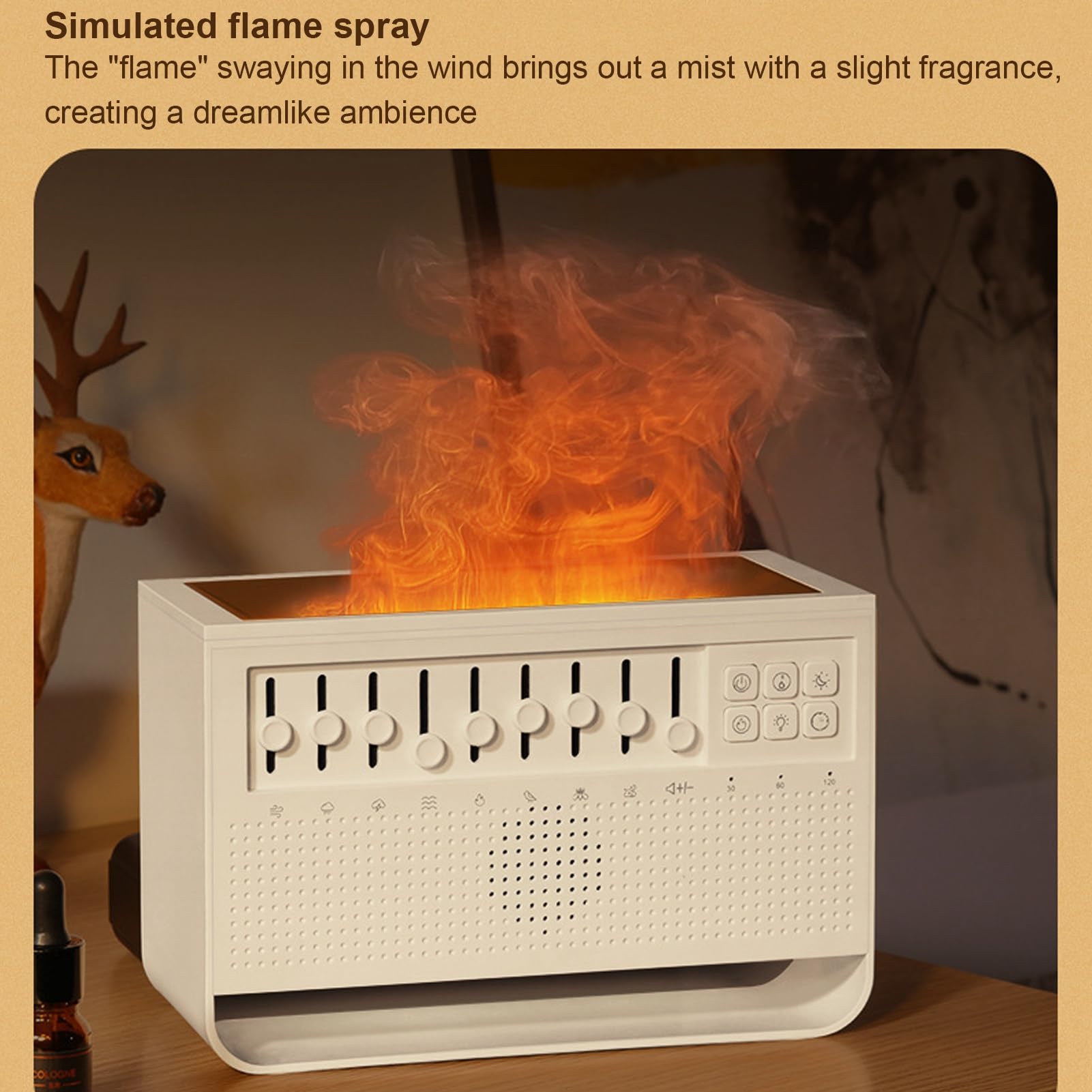 Humidificateur de veilleuse à bruit blanc, diffuseur d'huiles essentielles de machine à bruit blanc pour le sommeil, le bureau, la méditation de yoga, avec minuterie, alimentation