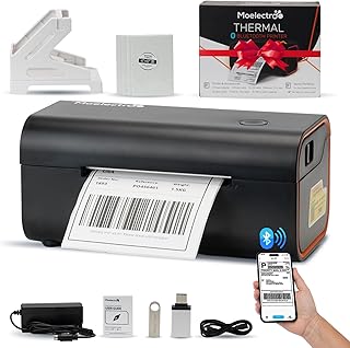 Bluetooth Thermal Shipping Label Printer, 2023 New Upgraded 4x6 Wireless Printer, Compatible with Android & iPhone and Windows, Mac OS, Widely Used for Ebay, Shopify, Etsy, USPS