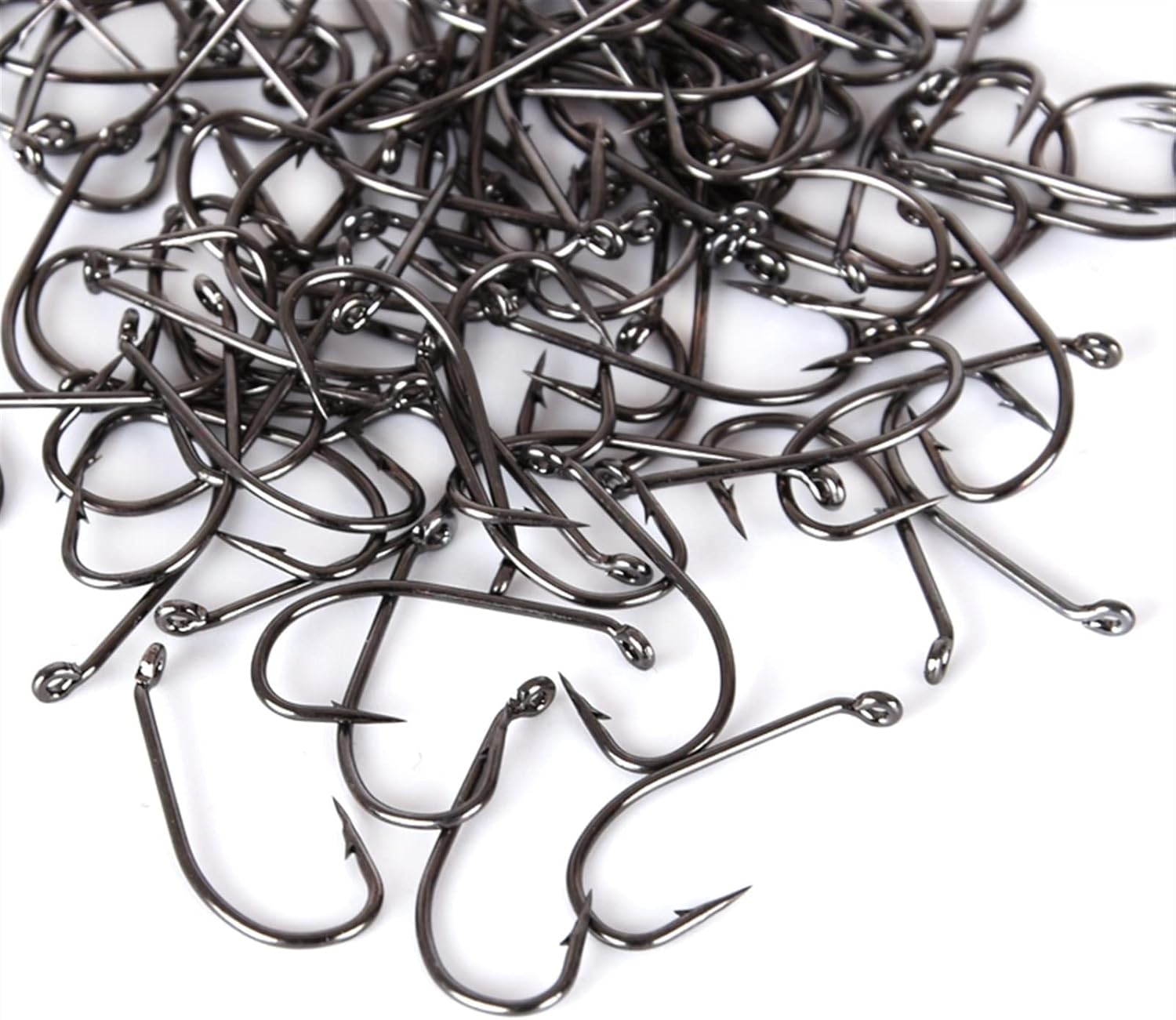 GRFIT Fishing Hooks 50pcs Fly Fishing Dry Fly Hook Standard Wire Nymph Fish Hook Black Finish Trout Fly Tying Material Carp Sharp Accessories Fish Hooks (Color : 4#)