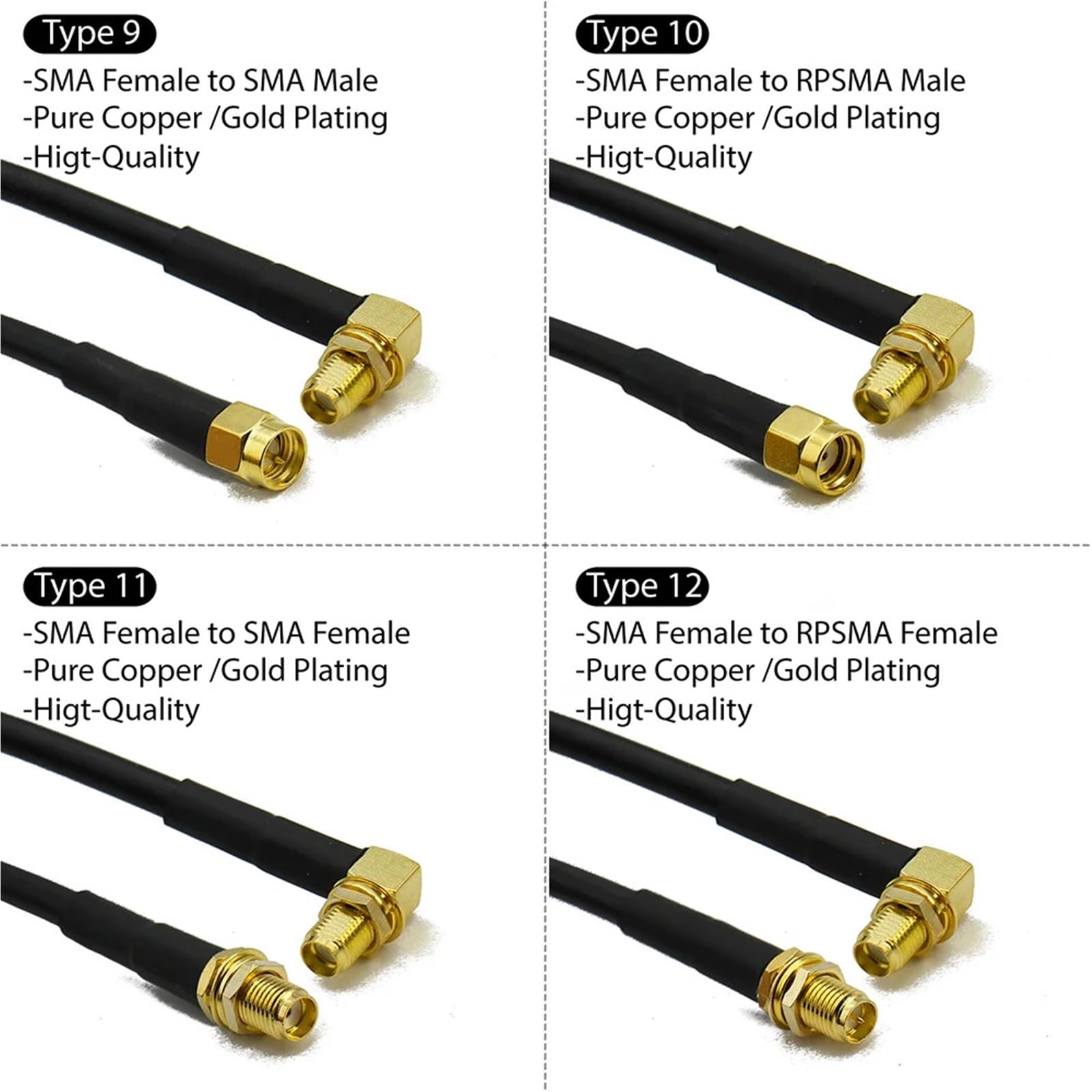 RG58 SMA kabel męski żeński prosty kąt rozszerzenie adapter pigtail 1 szt. (typ 3,100 cm)