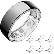 مجموعة SZJCLTD المكونة من 6 قطع لضبط حجم الخاتم لخاتم Oura Gen4/3 وخاتم Samsung Galaxy، مقاس TPU غير مرئي مطور، فاصل لاصق قابل لإعادة الاستخدام للخواتم السائبة الشفافة، مقاس M