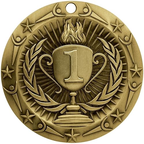 Miniatura 2 de Decade Awards Medalla grabada de clase mundial, medallón olímpico WCM de 3 pulgadas de ancho con estrellas y rayas, bandera estadounidense, cinta de