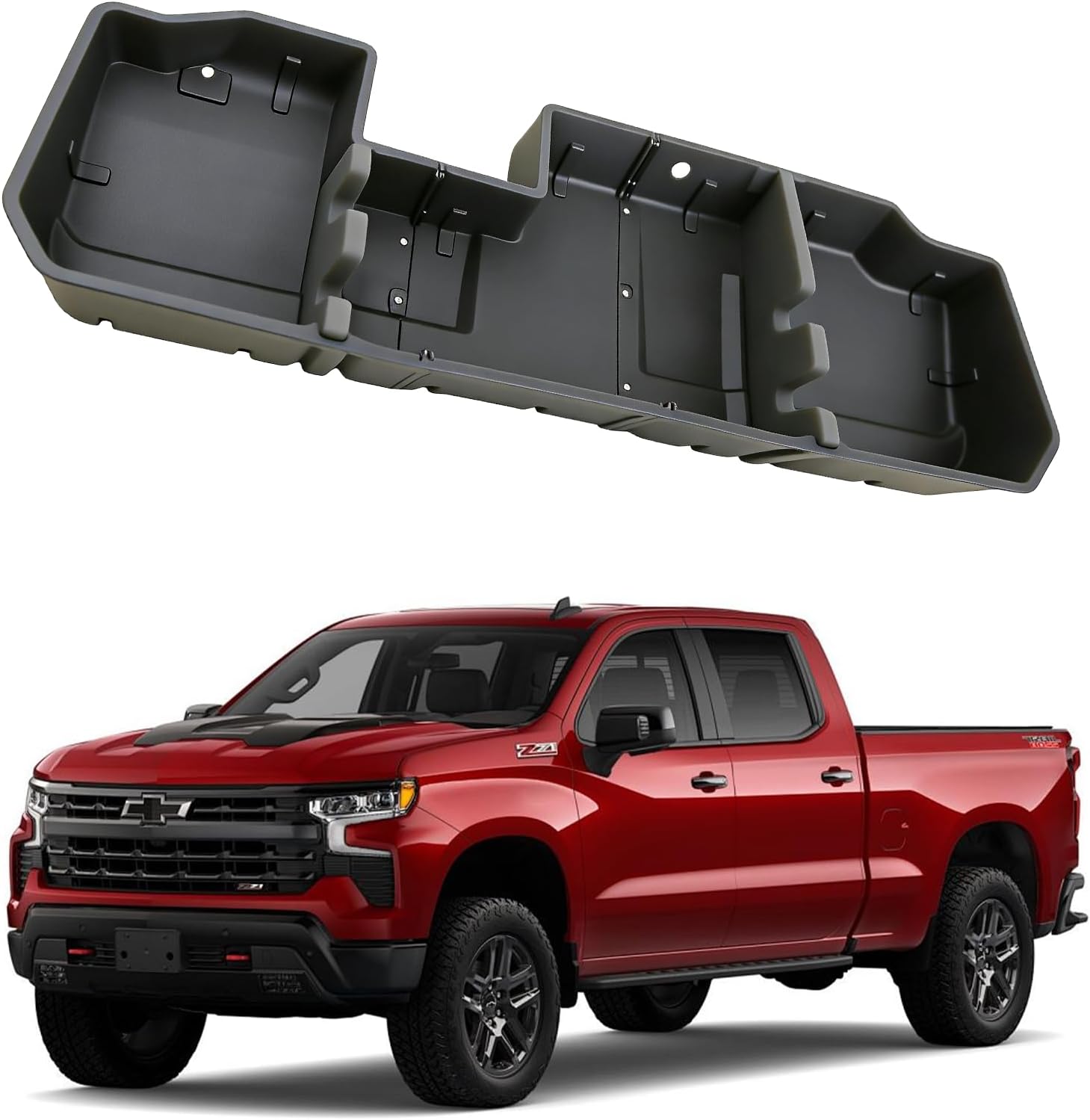 Under Seat Storage Organizer Box for Silverado Sierra 1500 2500HD 3500HD