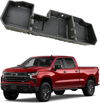 Under Seat Storage Box Fit for 2019-2026 Chevy Silverado/GMC Sierra 1500, 2020-2026 Silverado/Sierra 2500HD/3500HD, Double Cab & Crew Cab Underseat Organizer Accessories