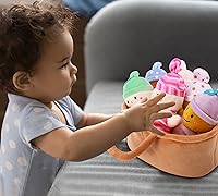 Vista 6 de Basket Plush Baby Dolls Soft Multicultural Sensory Babies Toy Set 6 Piece Interchangeable Clothes Stuffed Plush Figures for All Ages Easter Gift