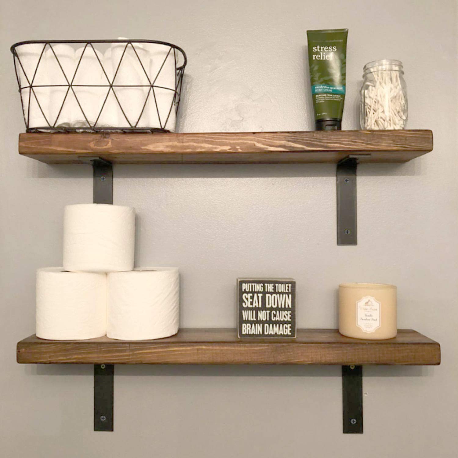 4 Pack Heavy Duty Black Metal Shelf Brackets 6x6 inch, STARVAST Wall Mounting L Angle Bracket