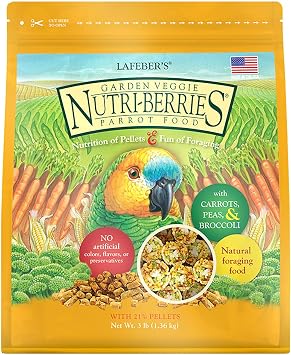 LAFEBERS Garden Veggie Nutri-Berries Pet Bird Food, Made with Non-GMO and Human-Grade Ingredients, for Parrots, 3 lb