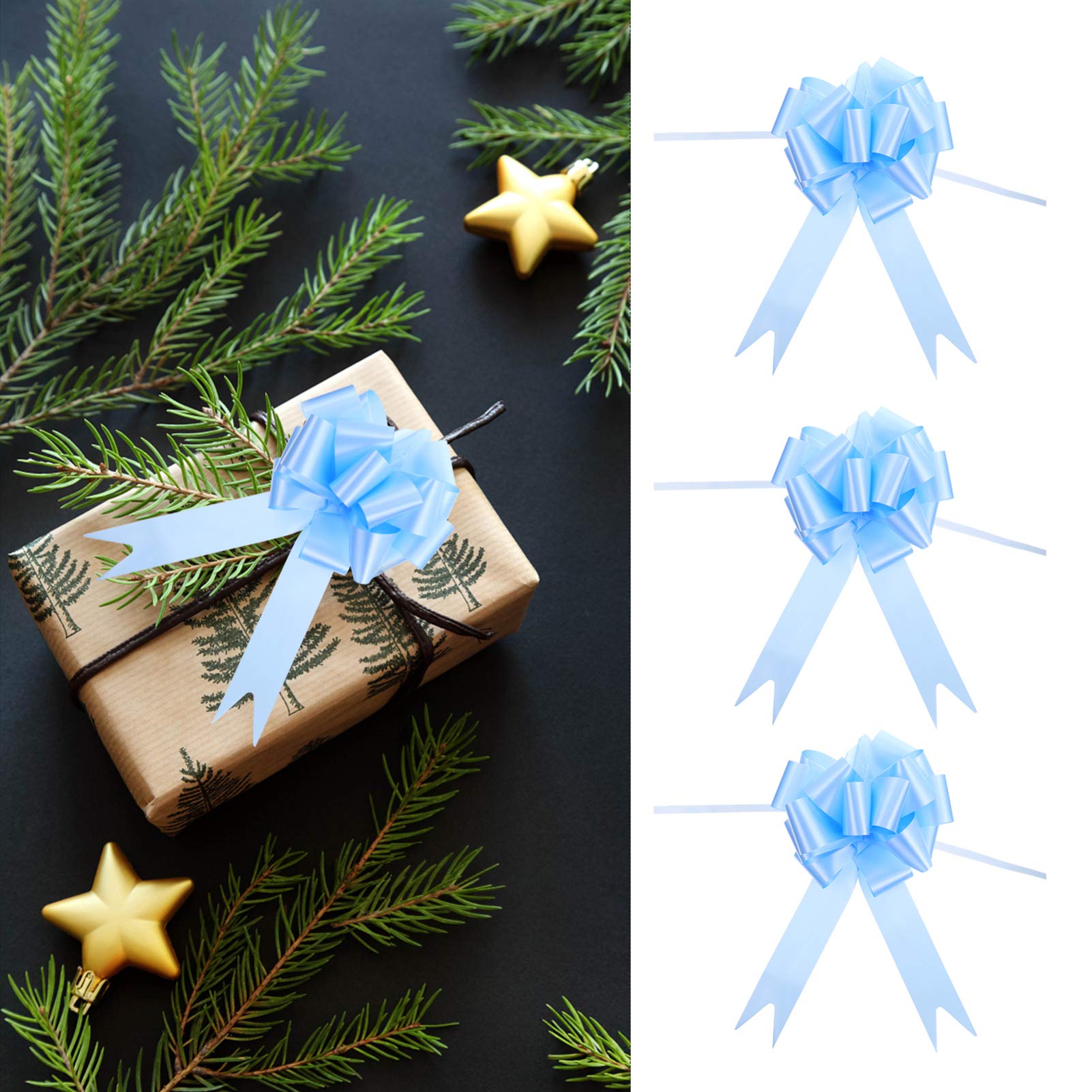 Abaodam 60pezzi Fiocchi Decorativi Per Regali Con Fiori Adesivi Per Matrimonio e Feste Confezione Da Profondo Per Decorare Pacchi e Bottiglie