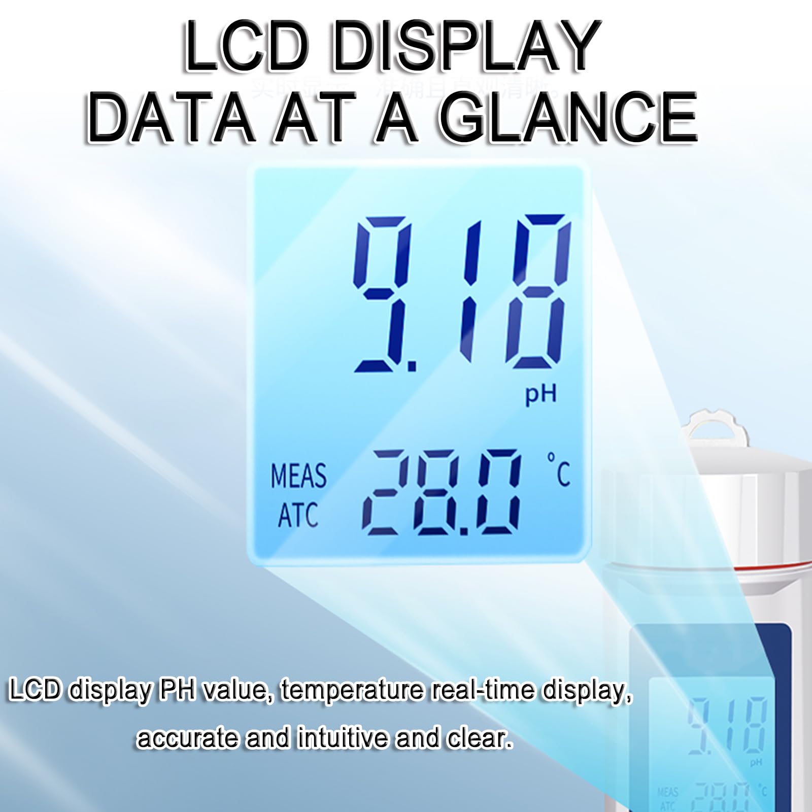Medidor Digital De PH Tipo Bolígrafo, Recargable por USB, Precisión De 0.01, con Cambio De Unidades ATC/°C/°F. Calibración Estándar Configurable En Un Solo Punto O En Varios Puntos