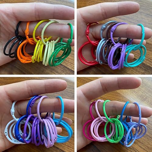 Miniatura 8 de Llaveros o llaveros, 1.8 pulgadas (1.772 in) anillos de hojas sueltas para llaveros, anillos de tarjetas, anillos de clip para anillos de libros,