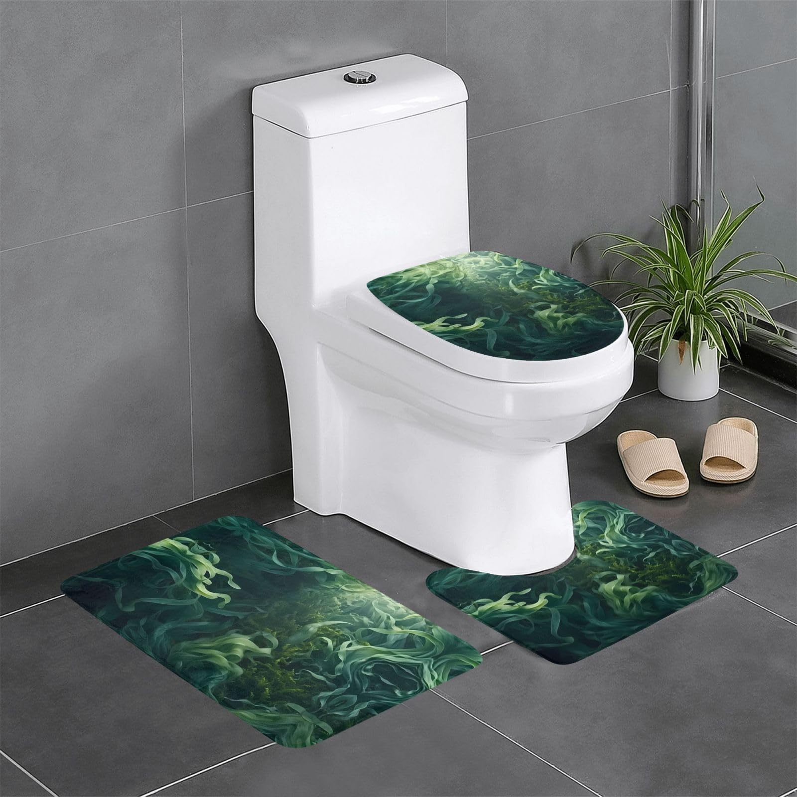 Tapis de bain séchage rapide lot de 3 antidérapants durables algues