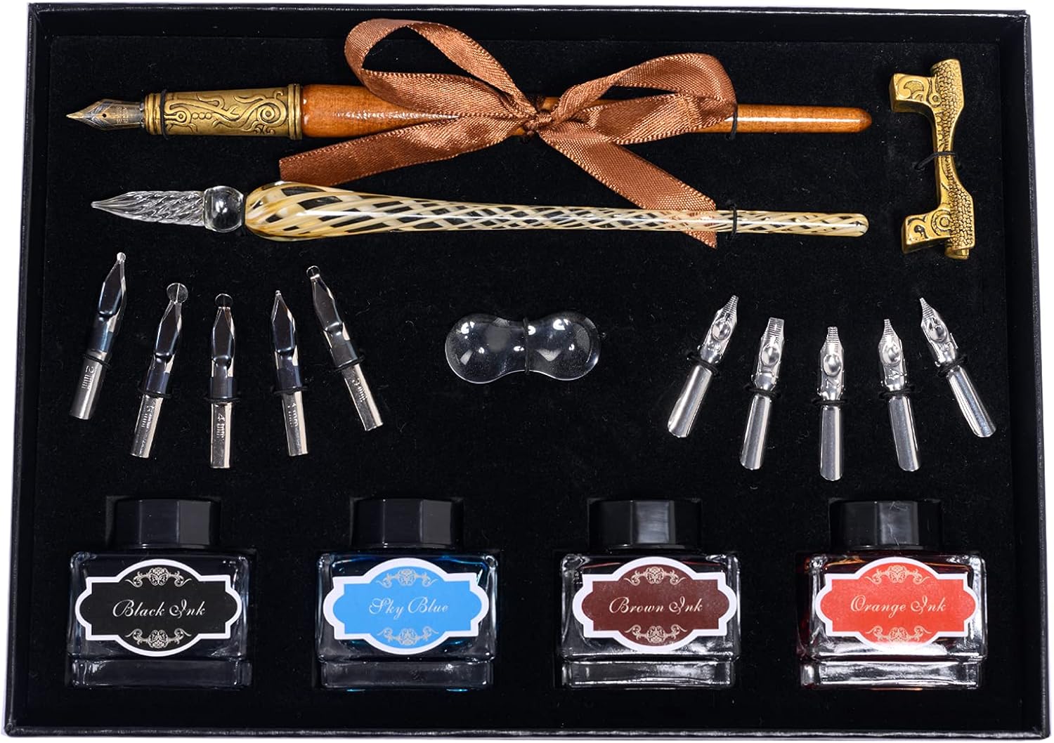 Buy Calligraphy Pen Set Include Vintage Fountain Wooden Pen Glass Dip