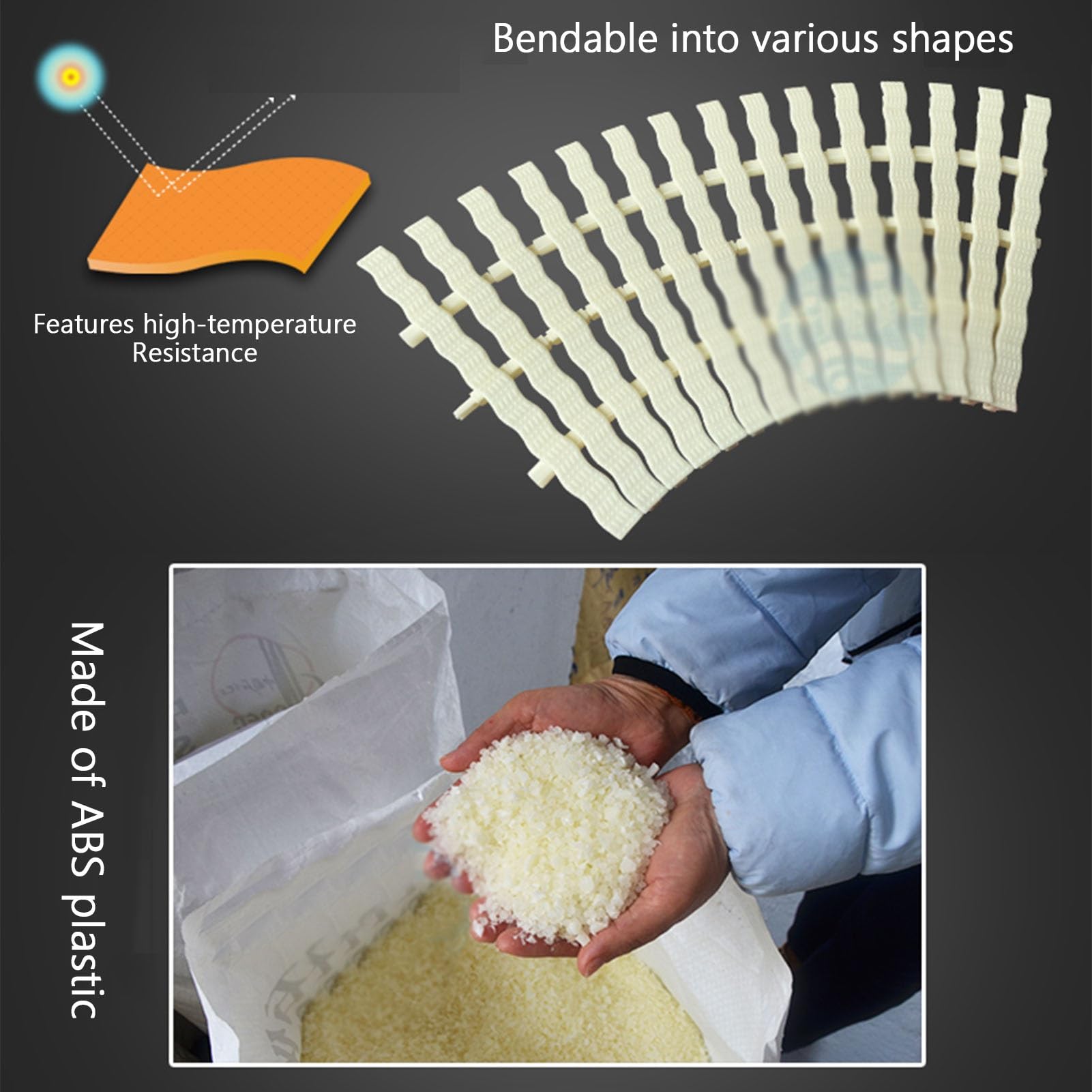 Generico Griglia di Scarico per Piscina a Forma di Onda, Filtro di Protezione per grondaia scomponibile, Tappetino Antiscivolo in ABS, capacità di carico 250 kg, Montaggio a 3 Fori, 30 cm (Set da 2)